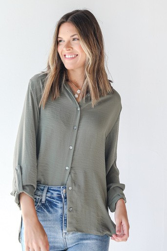 Catching Feelings Button-Up Blouse | Dress Up