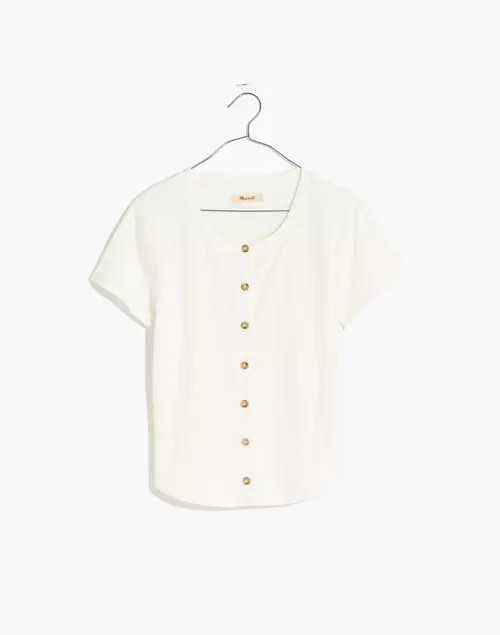 Pointelle Button-Front Slim Tee | Madewell