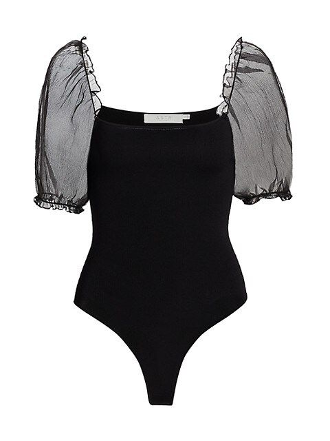 Darling Mesh-Sleeve Bodysuit | Saks Fifth Avenue