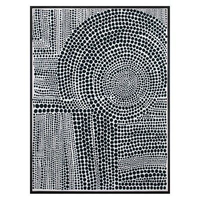 30" x 40" Clustered Dots by Natasha Marie Framed Wall Art Canvas Black/White - Fine Art Canvas | Target