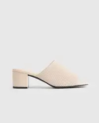 Italian Leather Knitted Heel Mule in Almond | Quince