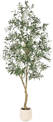 7ft Olive Trees Artificial Indoor - Tall Faux Olive Tree 7 feet (84") with Pot, Fake Plants Natur... | Amazon (CA)
