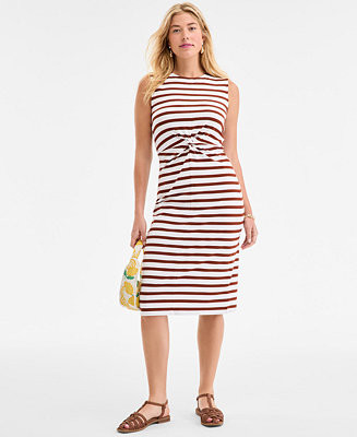 On 34th Women's Knot-Front Knit Midi Dress, Exclusively at Macy's - Macy's | Macy's