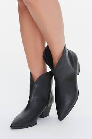 Faux Leather Western Booties | Forever 21 (US)