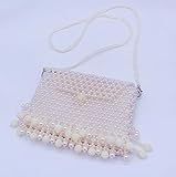 Women’s Pearl Beaded Handbags Crossbody Bag Handmade Weave | Amazon (US)