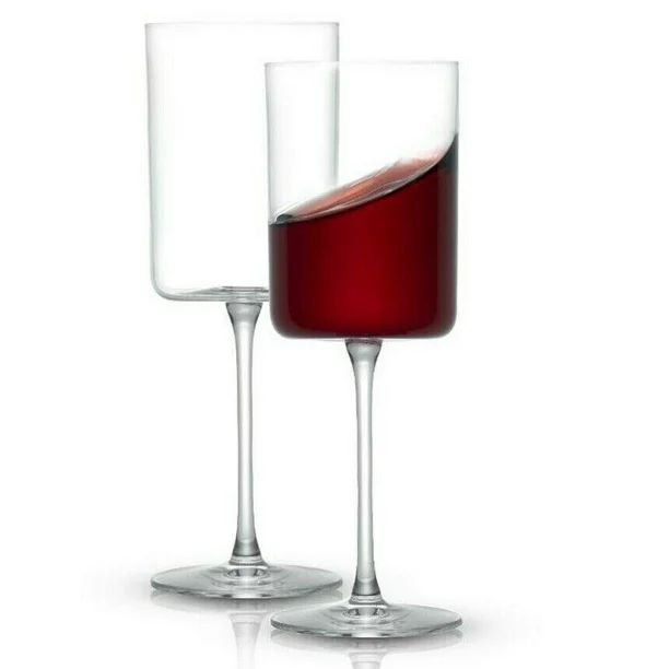 JoyJolt Claire European Crystal Red Wine Glasses, 14 Oz Set of 2 - Walmart.com | Walmart (US)