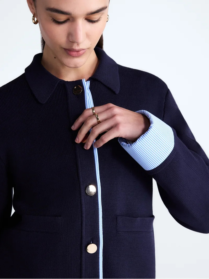 Free Assembly Women's Cropped Sweater Jacket, Sizes XS-XXL | Walmart (US)