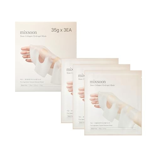 mixsoon Bean Collagen Hydrogel Mask 1PACK(35g X 3ea) low molecular Deep Nutrition, Radiance, Hydration All-In-One Firming, Ingredients Absorbing Over Time Korean Glass Skin Care | Amazon (US)