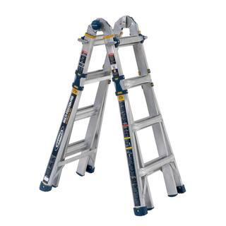 5-in-1 Multi-Position Pro 18 ft. Reach Aluminum Telescoping Multi Position Ladder, 375 lb. Load C... | The Home Depot