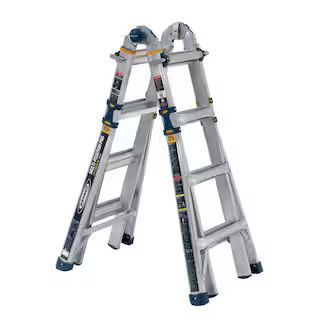 5-in-1 Multi-Position Pro 18 ft. Reach Aluminum Telescoping Multi Position Ladder, 375 lb. Load C... | The Home Depot