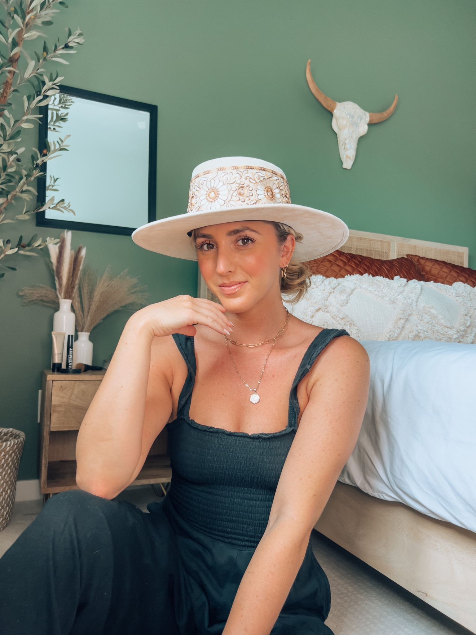 Black jumpsuit size XS runs tts. Hat discounted with code MELISSA10, foundation and blush linked 

#LTKunder50 #LTKstyletip #LTKunder100