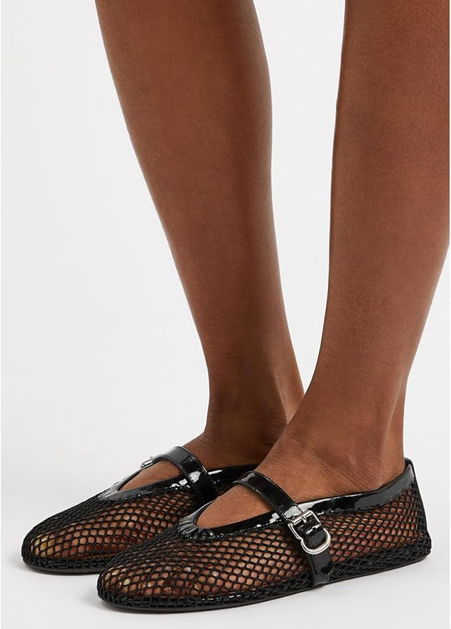 Women's Mesh Ballet Flats Buckle Strap Comfortable Ballerina Shoes Ladies Wide Width Casual Dress... | Amazon (US)