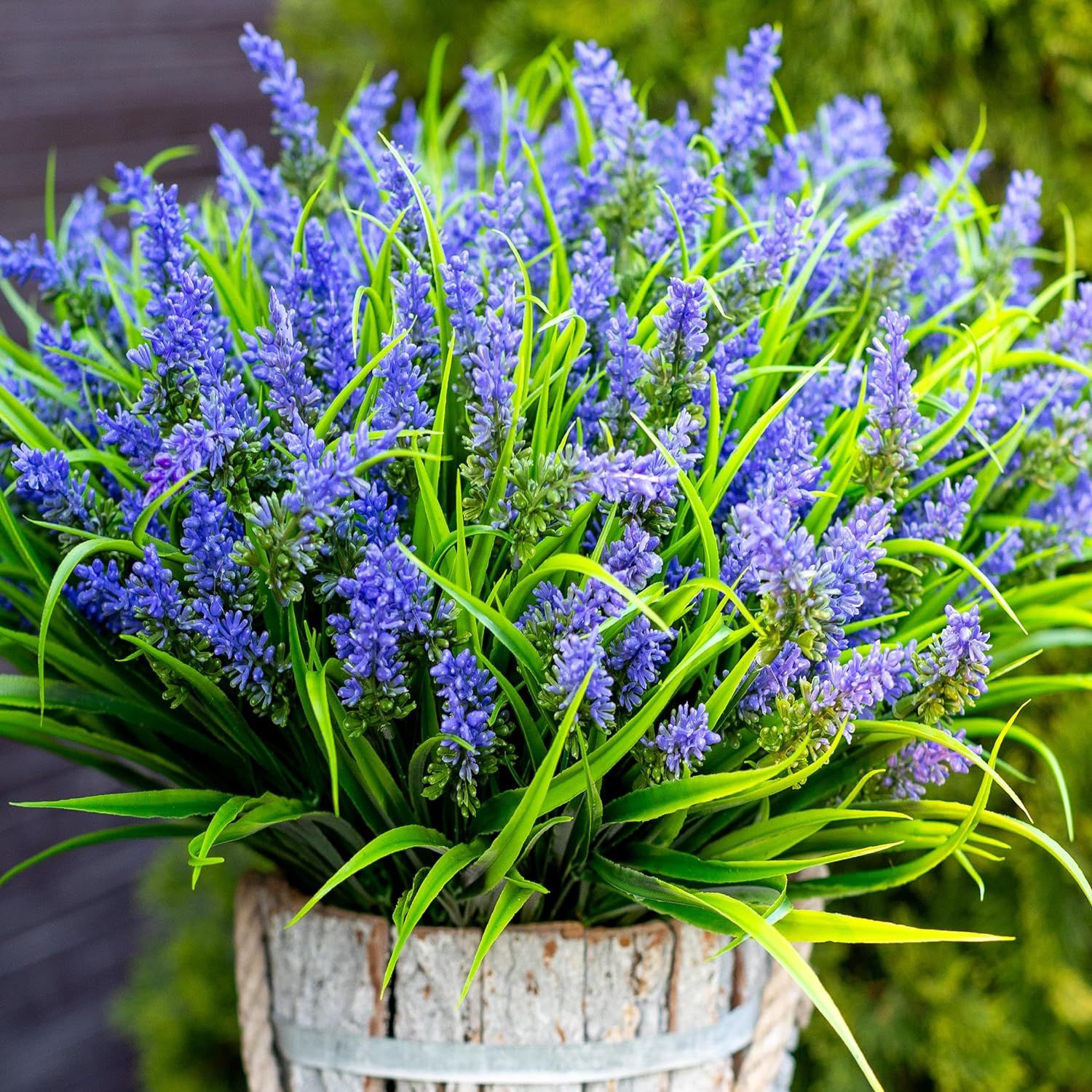 Artificial Flowers for Outdoors Decorations - 20 Bundles Fake Lavender Monkey Grass UV Resistant ... | Amazon (US)