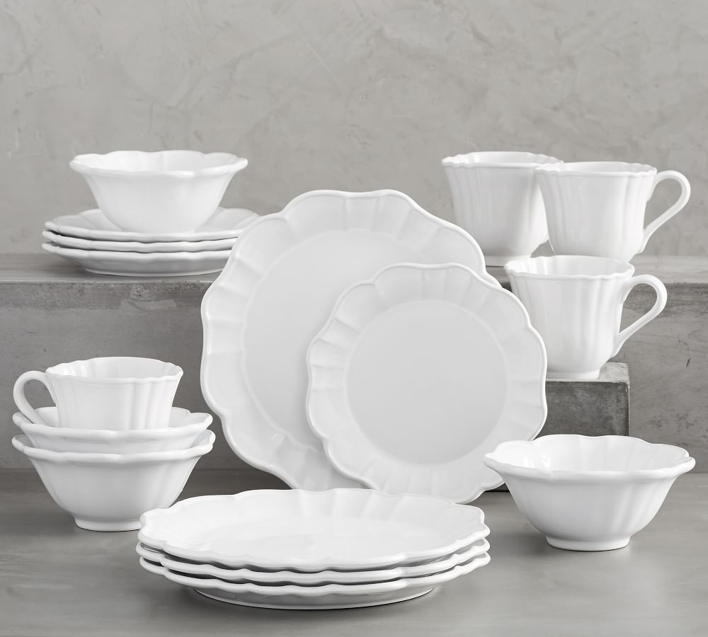Monique Lhuillier Juliana Scalloped 16-Piece Dinnerware Set | Pottery Barn (US)