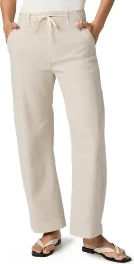 Arellia Drawstring High Waist Ankle Barrel Leg Trouser Jeans | Nordstrom