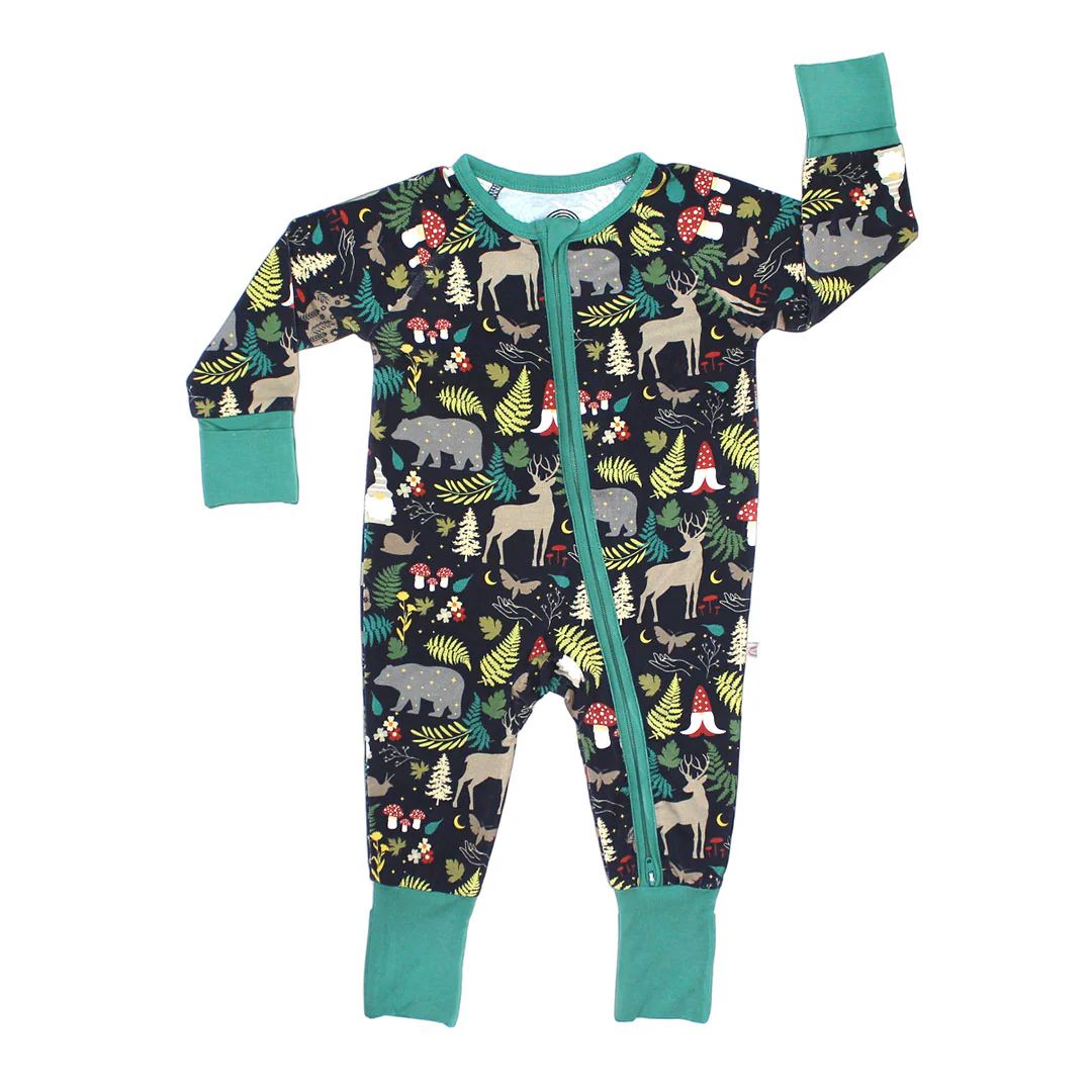 Night Forest Bamboo Baby Pajama - Convertible Zippy Pajamas | Emerson and Friends
