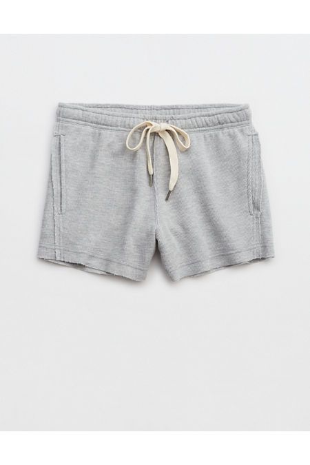 Aerie Lightweight Ribbed Short Women's Medium Heather Gray XL | American Eagle Outfitters (US & CA)