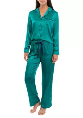Crown & Ivy™ Women's Satin Pajama Set | Belk