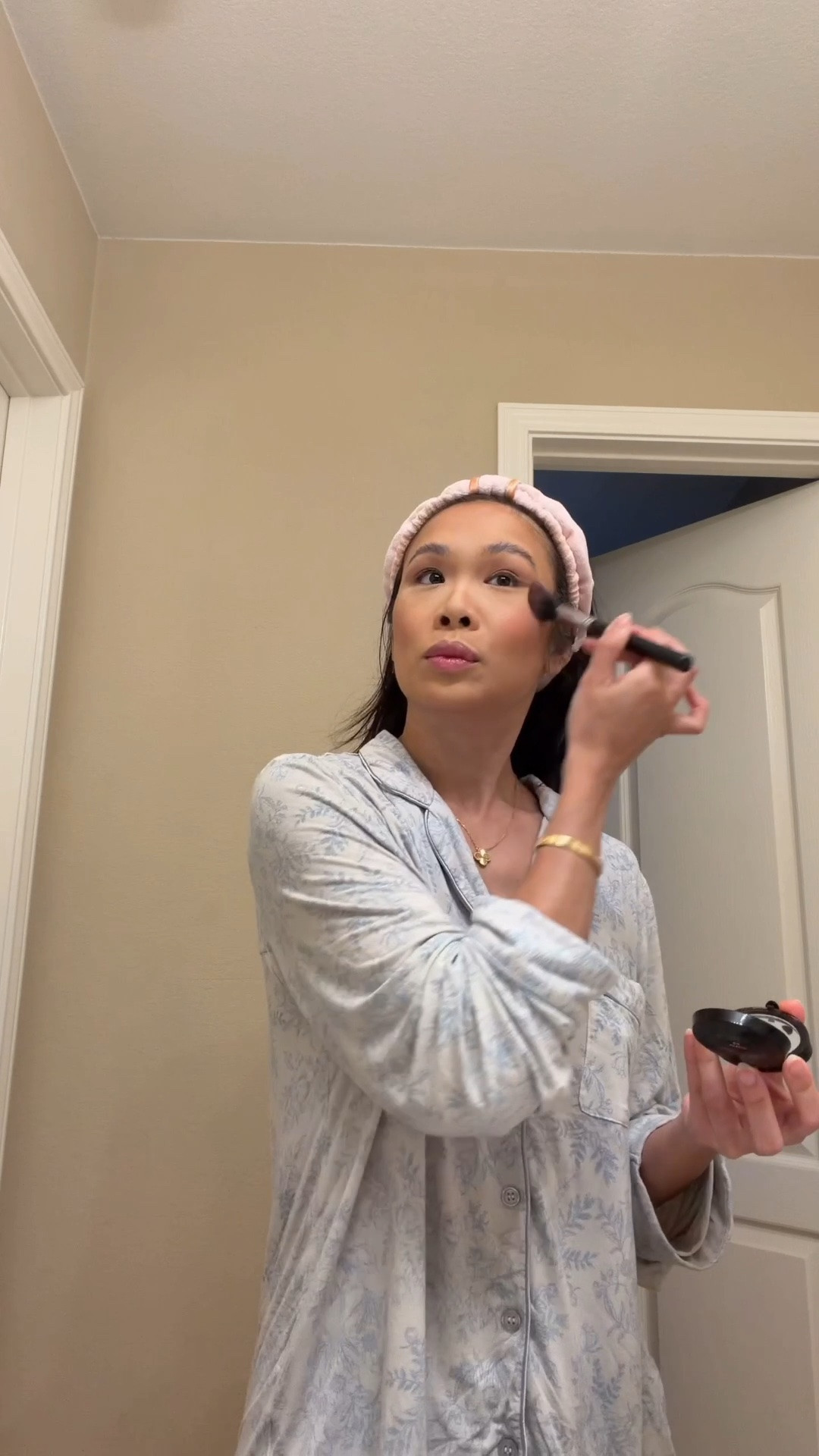 My 10-minute makeup routine starting with a a hyaluronic serum and moisturizer to keep my skin barrier strong.  Then my favorite foundation that lasts all day! 

Foundation in YP 5 and YP8 mixed.

#LTKgrwm