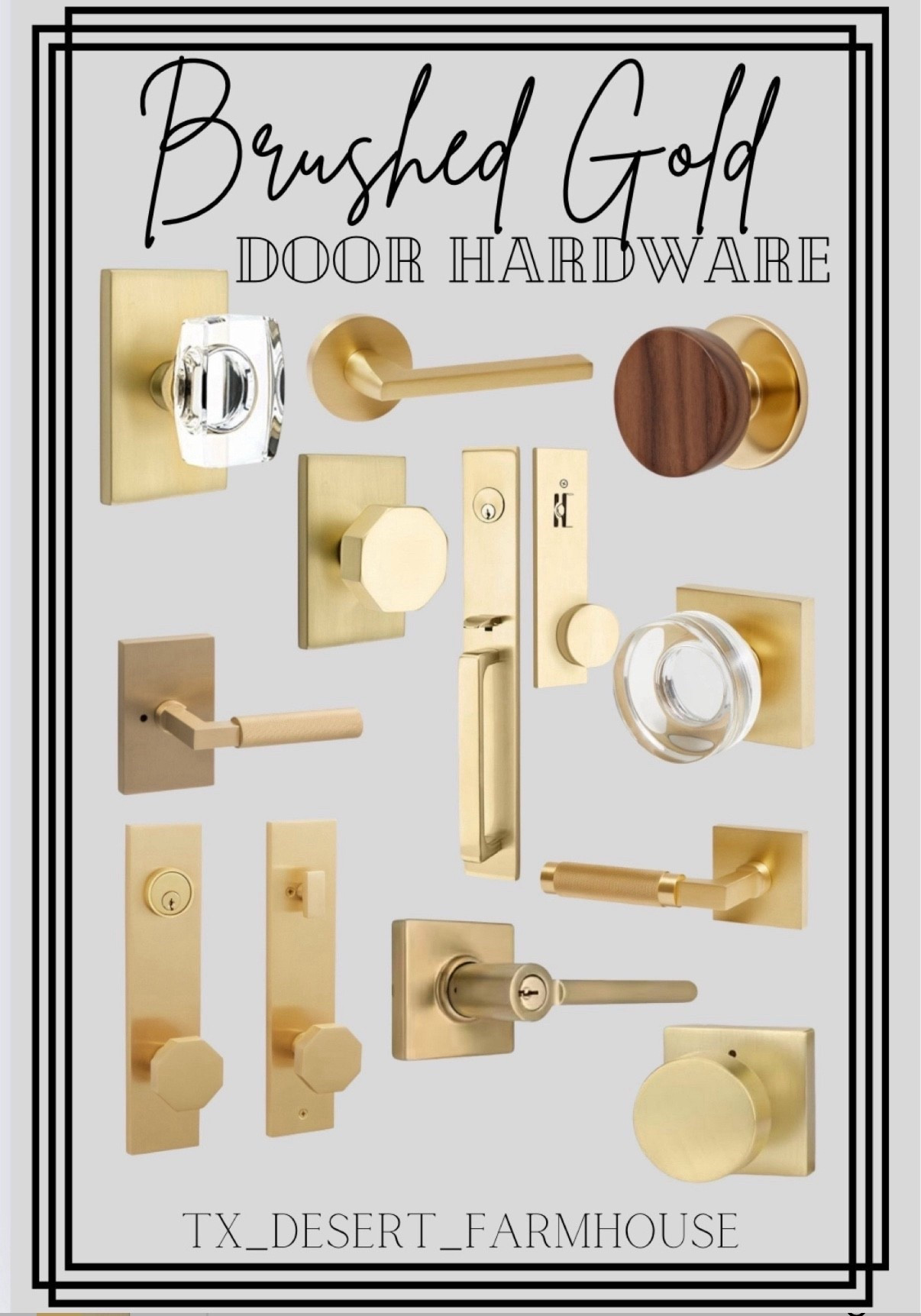 Brushed Gold Door Knobs & Handles

Emtek Contemporary Tubular Entry Set: Lausanne Style with Round KNOB on The Interior Side. 2 Backset Sizes Included 2-3/8 in. and 2-3/4 in. Color: Satin Brass, Model: 4819-US4

Emtek Privacy Set, Modern Rectangle Rosette, Octagon Knob (Satin Brass)

455439 Ambrus Solid Brass Keyed Entry Door Knob Set with 2-3/4" Backset

Florence Satin Gold Door Knob with Crystal Handle

Ibiza Solid Brass Gold Satin Door Lever with Knurled Handle

Champagne Solid Brass Satin Gold Lever Door Handle

Tonebridge Brushed Gold Keyed Entry Door Lever with Square Rose

Tumalo Walnut Knob Tube Latch Interior Door Set, Round Backplate

goldenwarm Privacy Gold Interior Door Knobs, Zinc-Alloy Heavy Duty Interior Door Knobs Bedroom, Contemporary Brass Door Knobs Privacy, Brushed Gold Door Knobs Interior for Bathroom(3 Pack)

Emtek Privacy Set, Modern Rectangle Rosette, Modern Windsor Crystal Knob (Satin Brass)

#doorknob #doorhandle #exteriorknob #interiorknob #brushedgolddoorhandle #brushedgolddoorknob #brassdoorhandle #brassdoorknob #privacylock #privacyhandle #lock #passagedoorknob #passagedoorhandle 

 

#LTKStyleTip 

#LTKFindsUnder100 #LTKMens #LTKHome