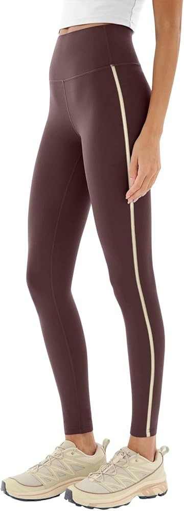 REORIA Striped High Waist Yoga Pants Women Workout Leggings for Women Tummy Control | Amazon (US)