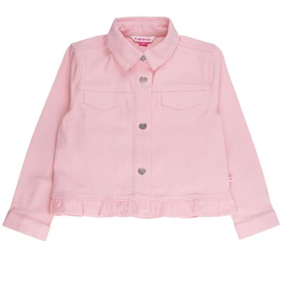 RuffleButts Toddler Girls Stretch Denim Ruffle Jacket - Pink, 2T | Target