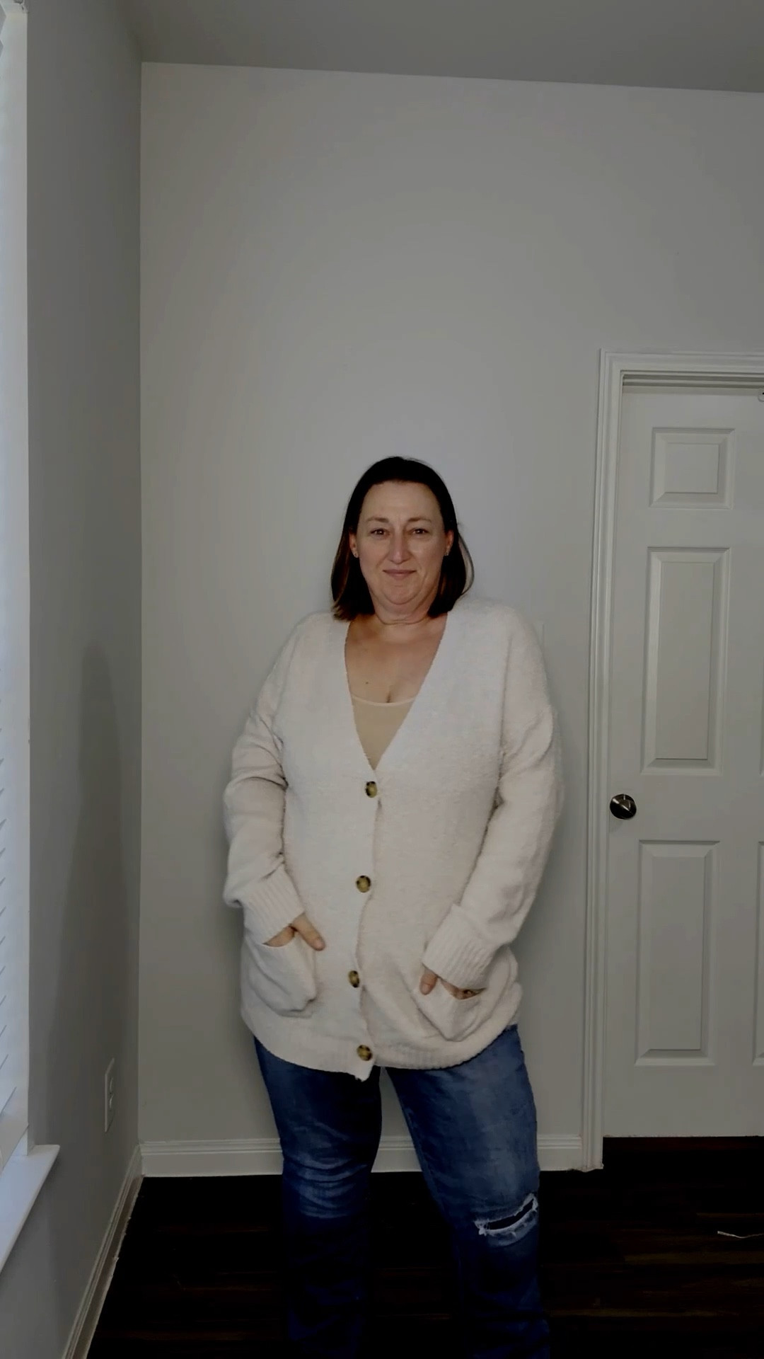 Keeping it super casual and cozy today. Sweater from Walmart. Cami bodysuit from @Shapermint  use my code AMIECREW20 for a discount at shapermint!!

#LTKootd #LTKgrwm