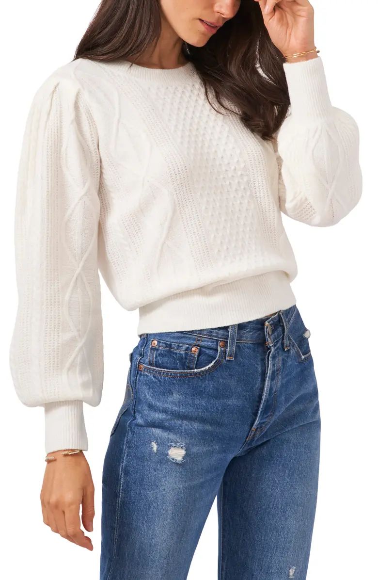 1.STATE Variegated Cables Crew Sweater | Nordstrom | Nordstrom