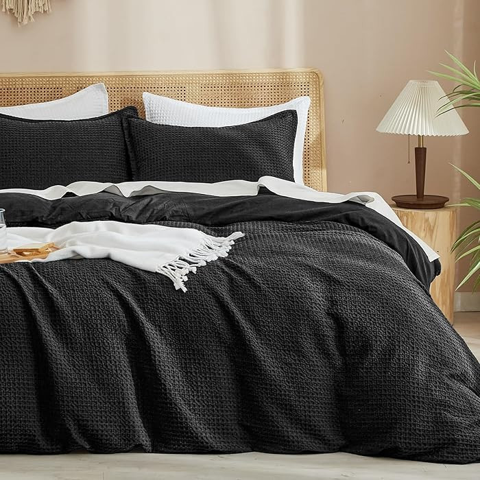 PHF Waffle Weave Duvet Cover Set King Size, No Snagging Ultra Soft Luxury Textured Breathable Com... | Amazon (US)