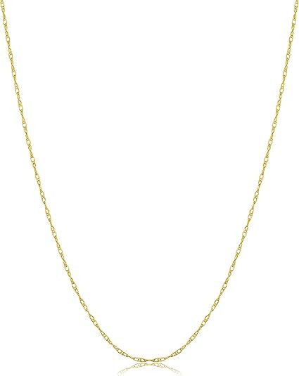 Kooljewelry Womens Chain Elegant Rope - 10k Gold Rope Chain Necklace Thin for Women | Amazon (US)