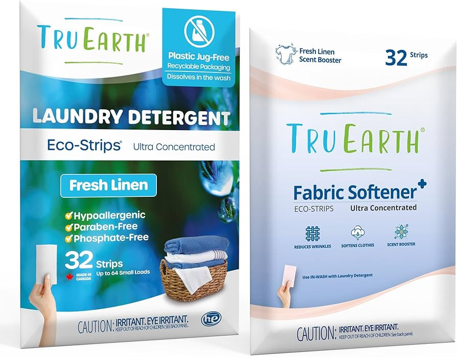Tru Earth Eco-Strips Laundry Bundle: Laundry Detergent Sheets & Fabric Softener Strips for Washin... | Amazon (US)