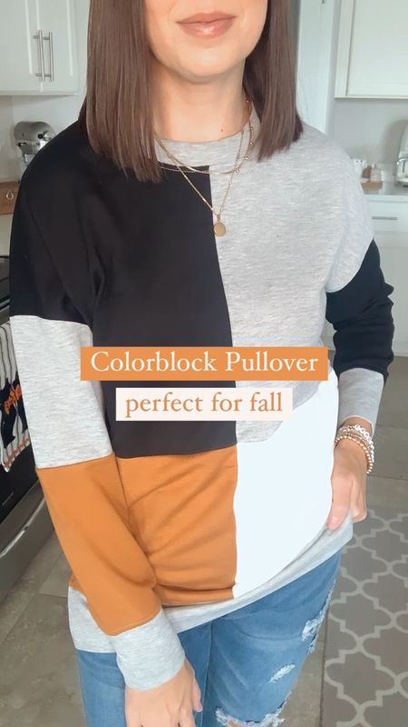 Colorblock Pullover in the perfect Fall colors 🧡🖤

Runs TTS but I would size up for an oversized look! I’m in a small!

Use code LIA20 for 20% off your purchase!

#LTKunder50 #LTKmidsize #LTKSeasonal