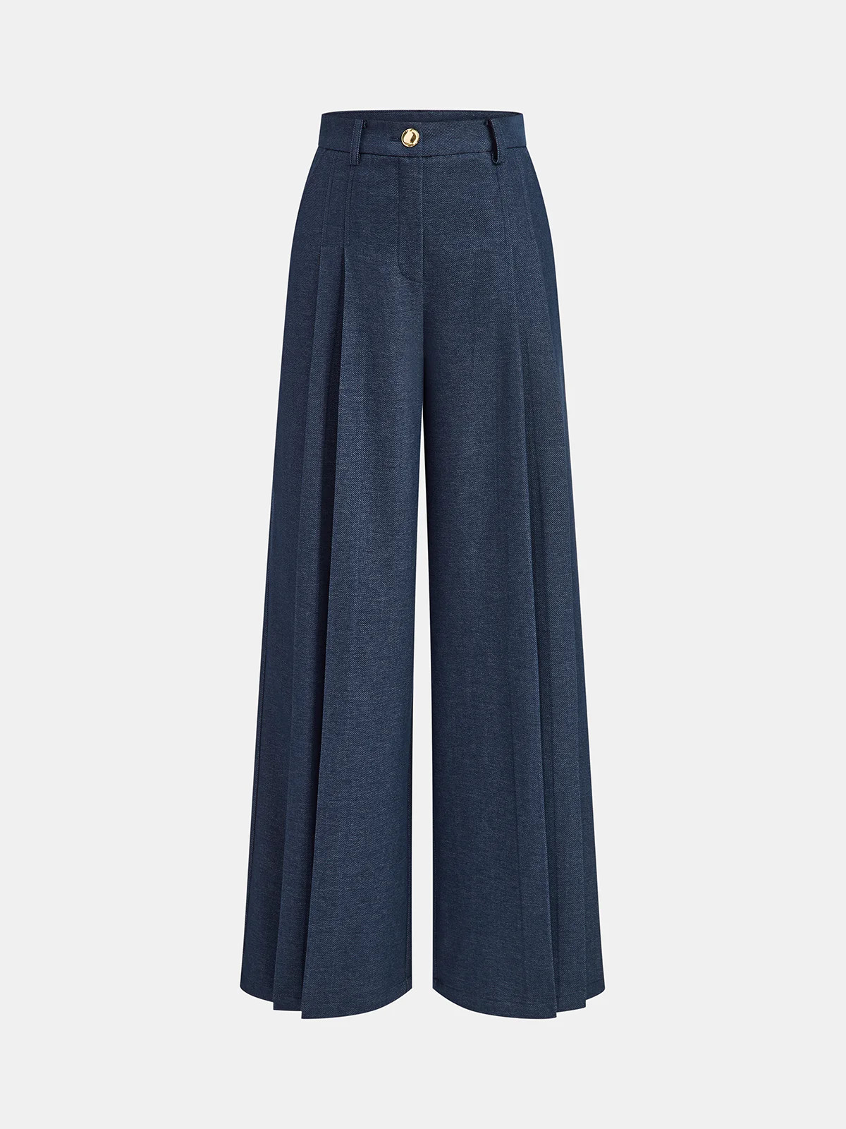 Mid-Waisted Pleated Wide-Leg Pants | Commense