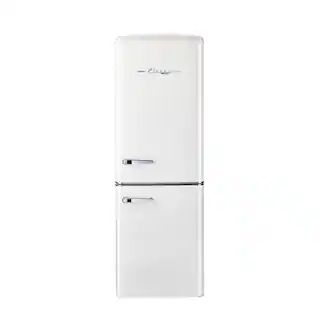 Classic Retro 21.6 in. 7 cu. ft. Retro Bottom Freezer Refrigerator in Marshmallow White, ENERGY S... | The Home Depot