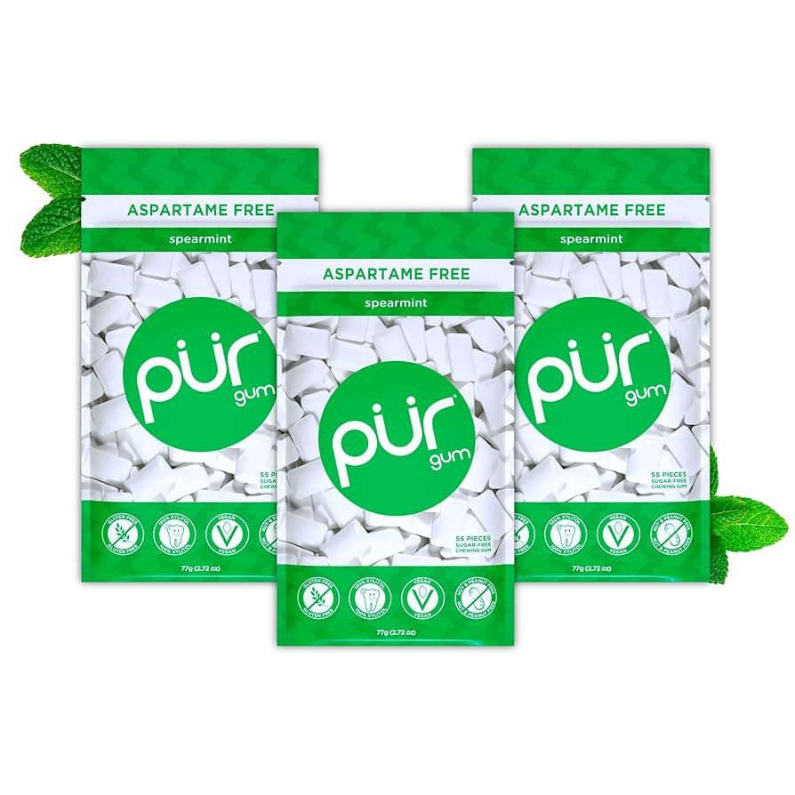 PUR Gum | Aspartame Free Chewing Gum | 100% Xylitol | Natural Spearmint Flavored Gum, 55 Pieces (... | Amazon (US)