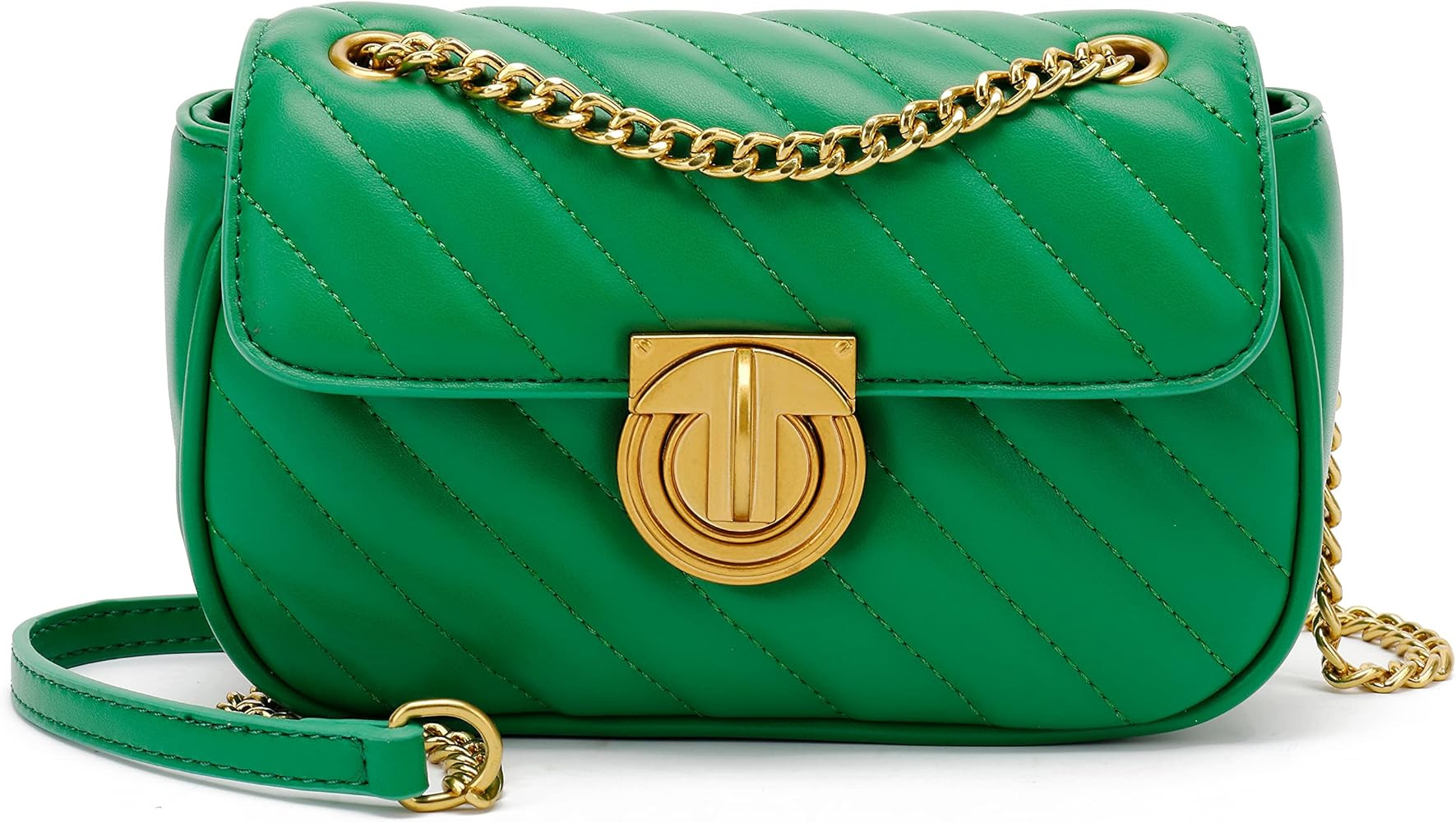 Scarleton Crossbody Bags for Women, Quilted Shoulder Bag, Lightweight Gold Chain Purses for Women... | Amazon (US)