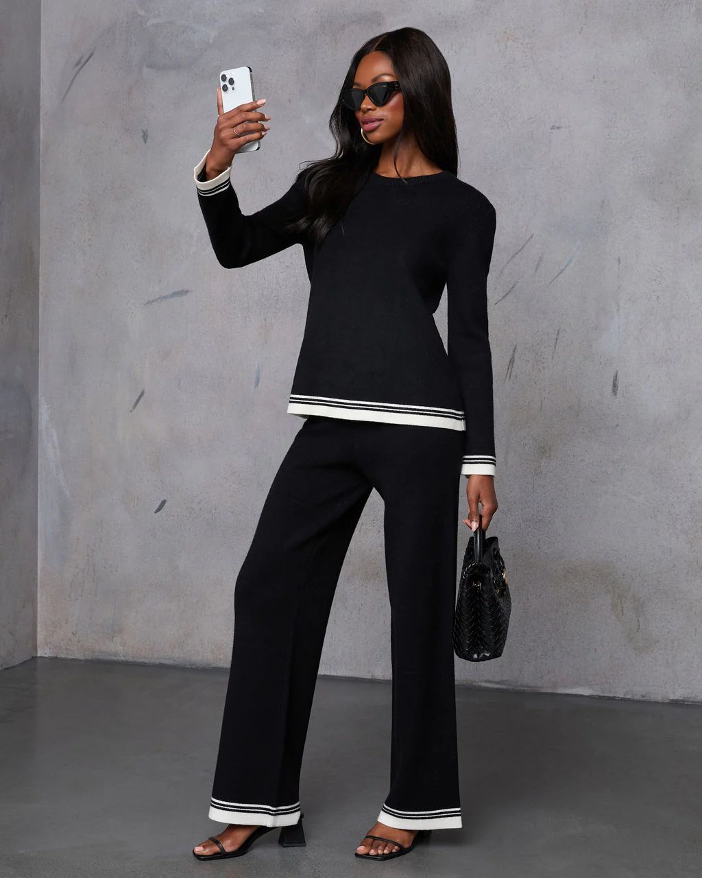 Tesnie Contrast Long Sleeve Top | VICI Collection