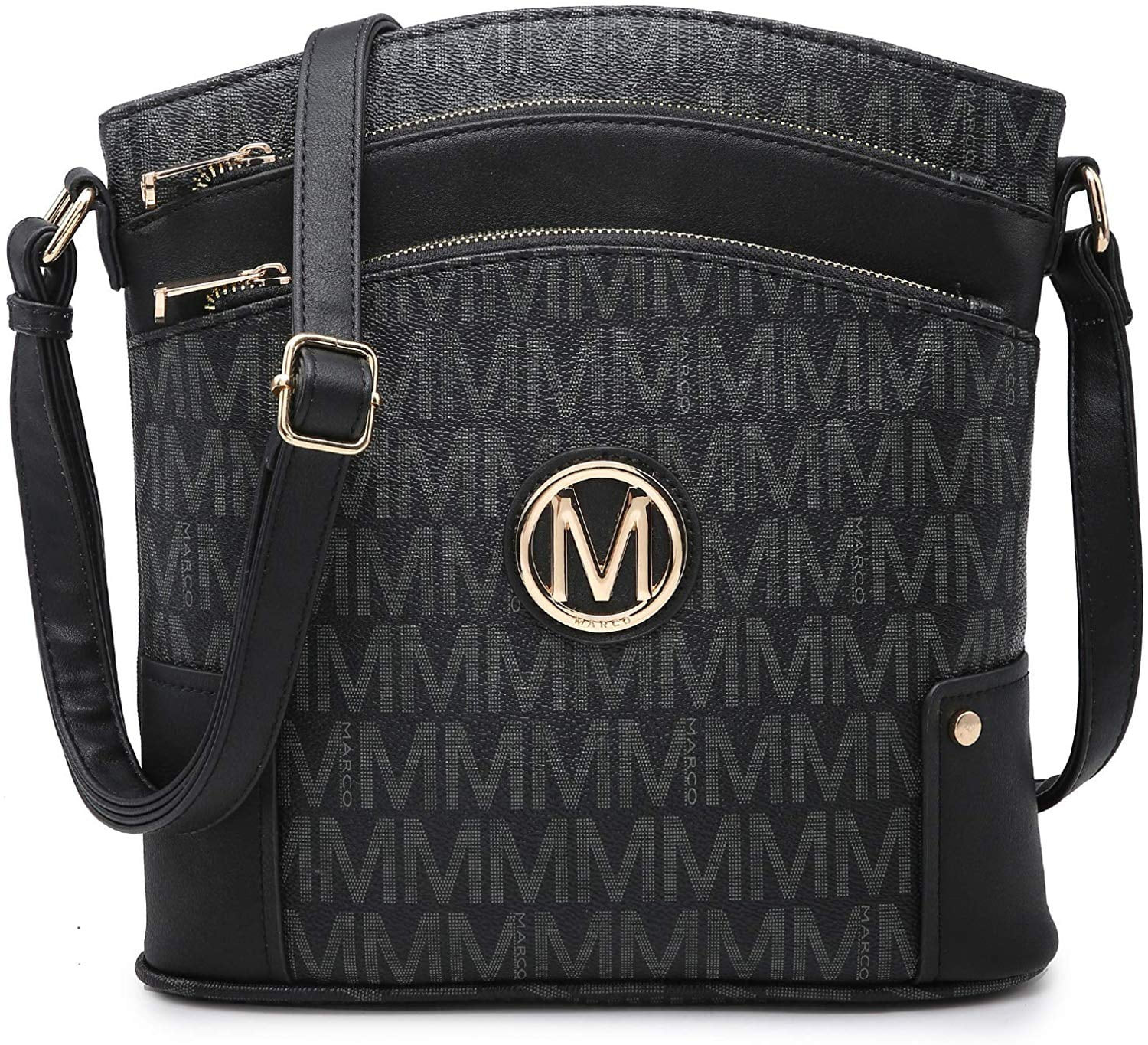 MKP Large Crossbody Bags for Women Monogram Triple Zip Pocket Cross Body Purses and Handbags | Walmart (US)