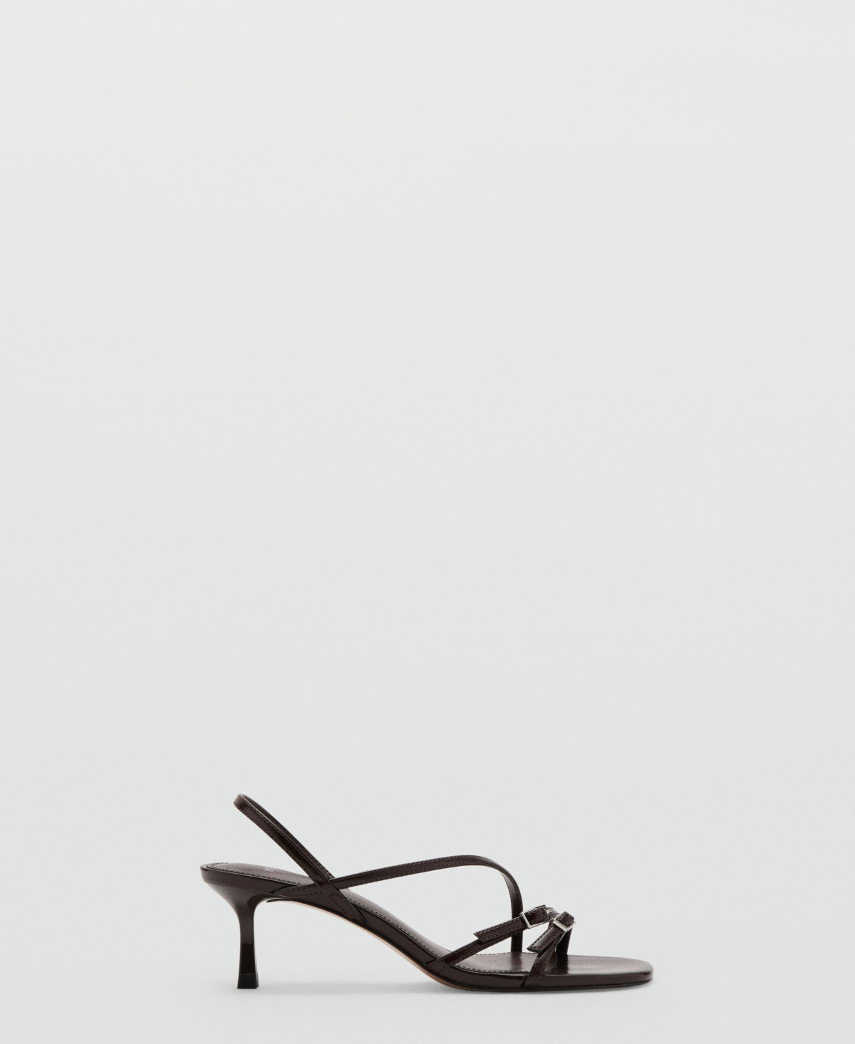 Mango Women's Straps Kitten Heel Sandals - Chocolate | Macy's