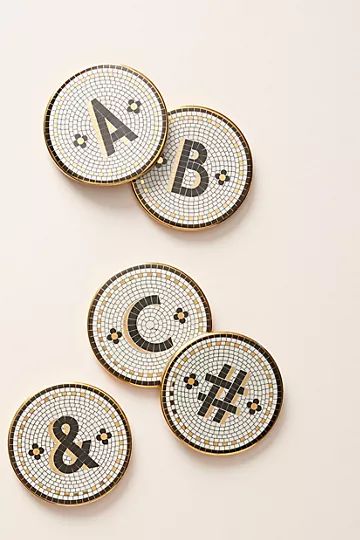 Bistro Tiled Margot Monogram Coaster | Anthropologie (UK)