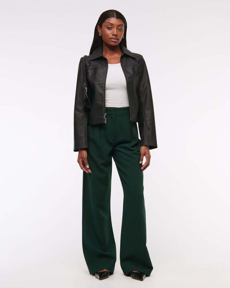 Women's A&F Sloane Tailored Wide Leg Pant | Women's Bottoms | Abercrombie.com | Abercrombie & Fitch (US)