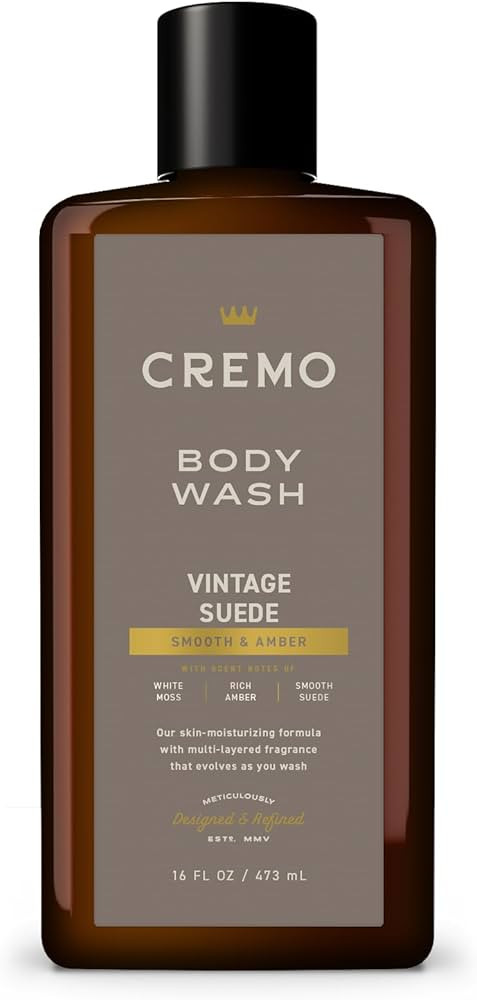 Cremo Body Wash Men, A Vintage Suede with Notes of White Moss and Rich Amber, 16 Fl Oz | Amazon (US)