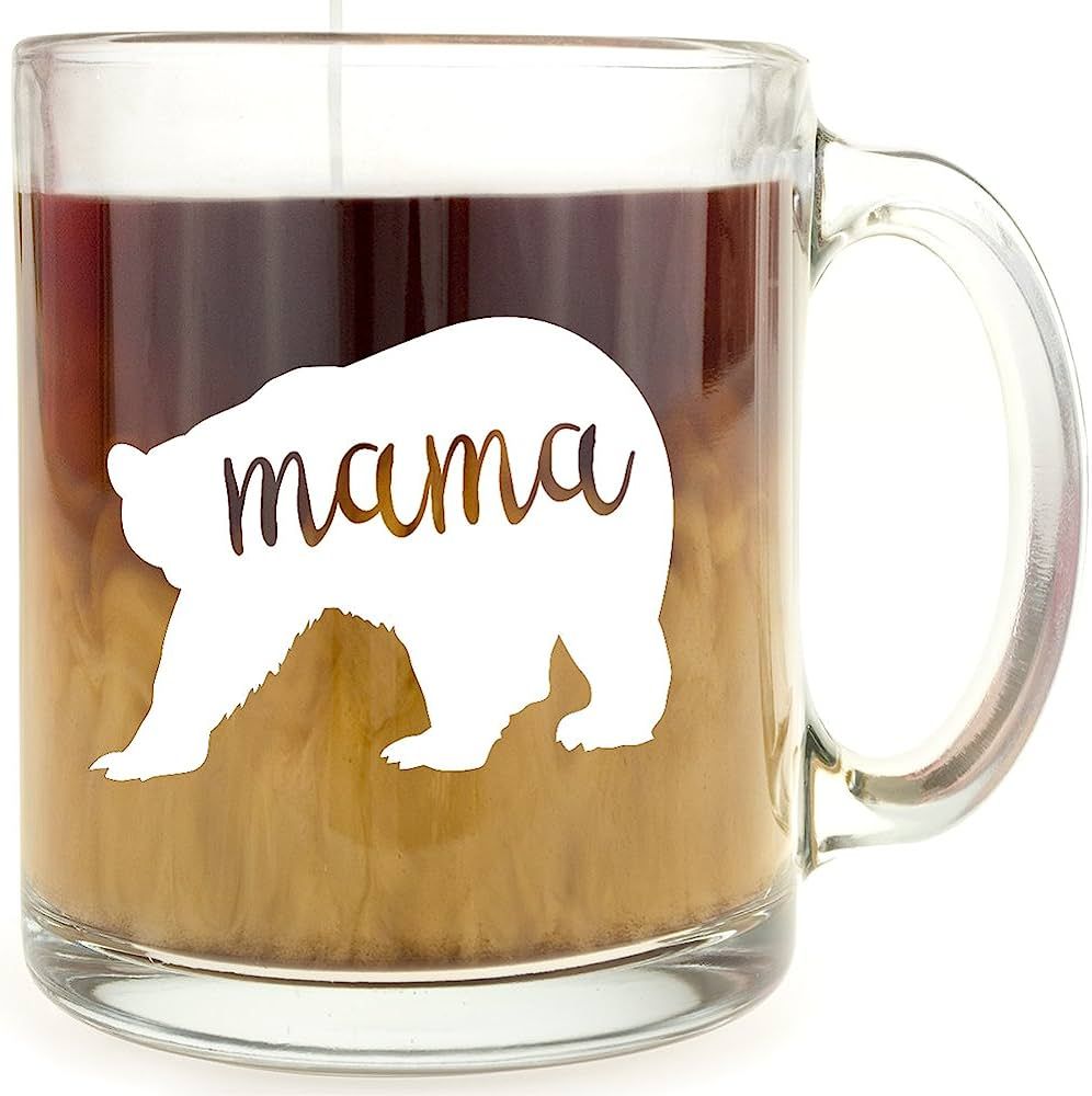 Mama Bear Mug - Glass Coffee Mug - Makes a Great Mom Gifts, Christmas Birthday or Mother's Day Gi... | Amazon (US)
