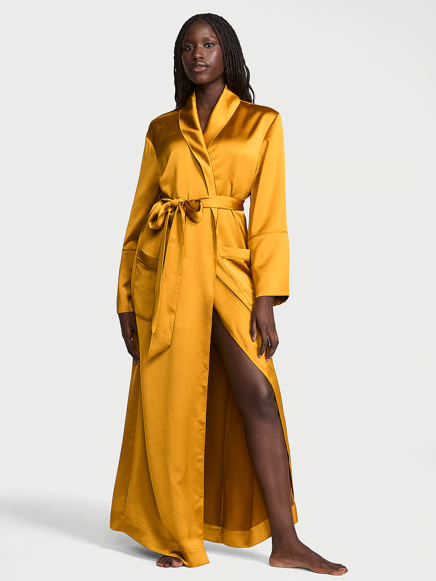 Buy Luxe Satin Long Robe, Black - Order Robes online - Victoria's Secret US | Victoria's Secret (US / CA )