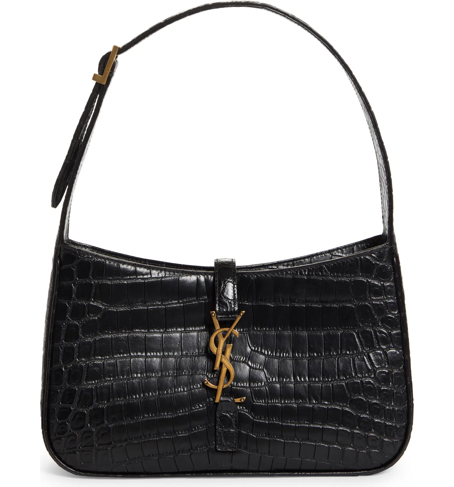 YSL Croc Embossed Leather Shoulder Bag | Nordstrom