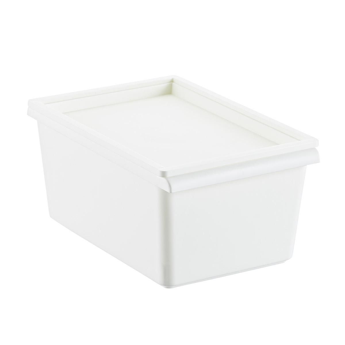 Small Modern Bin W/ Lid White | The Container Store