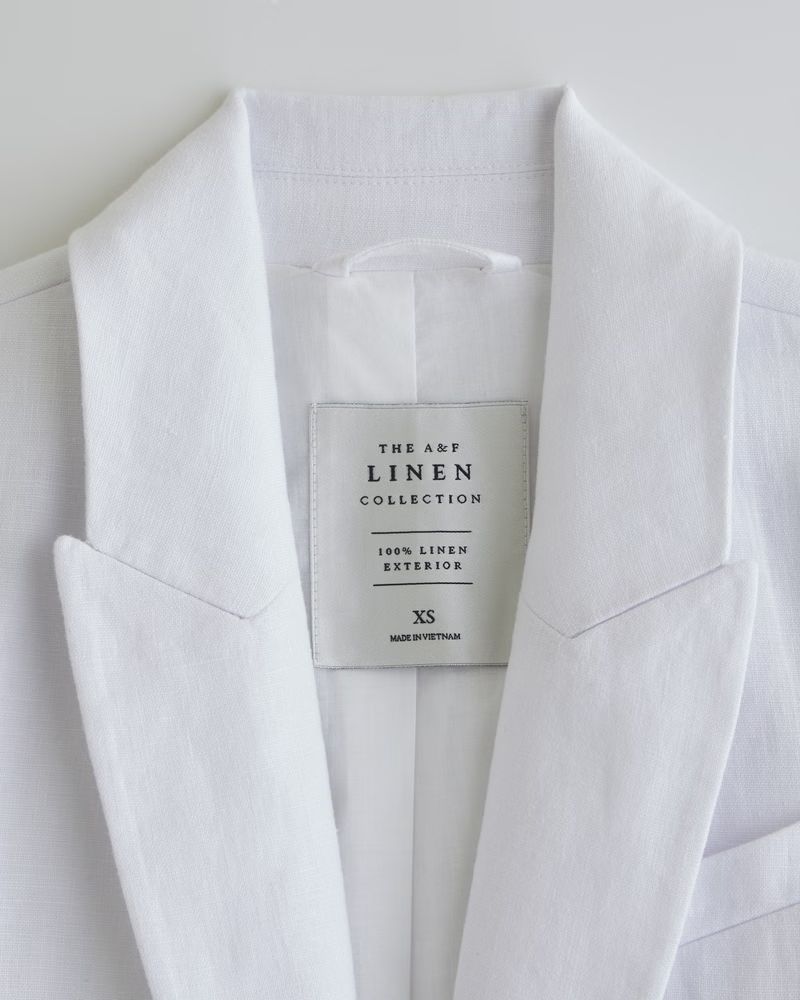 Premium Linen Cropped Blazer | Abercrombie & Fitch (US)