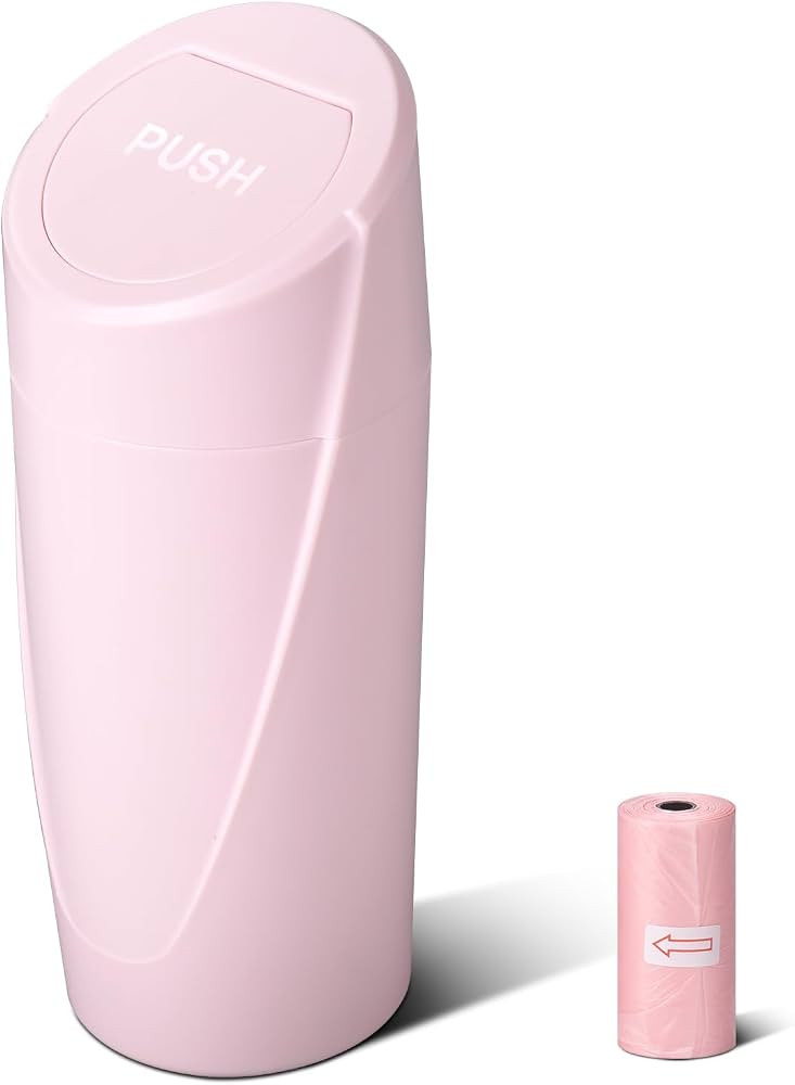 Car Trash Can Bin with Lid - Car Garbage Can Cup Holder - Pink Mini Leakproof Vehicle Garbage Bin... | Amazon (US)