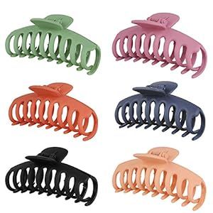 AOBLAH 6Pcs Nonslip Big Hair Claw Clips for Women and Girls Super Strong Hold 4.3 Inch Large Hair... | Amazon (US)