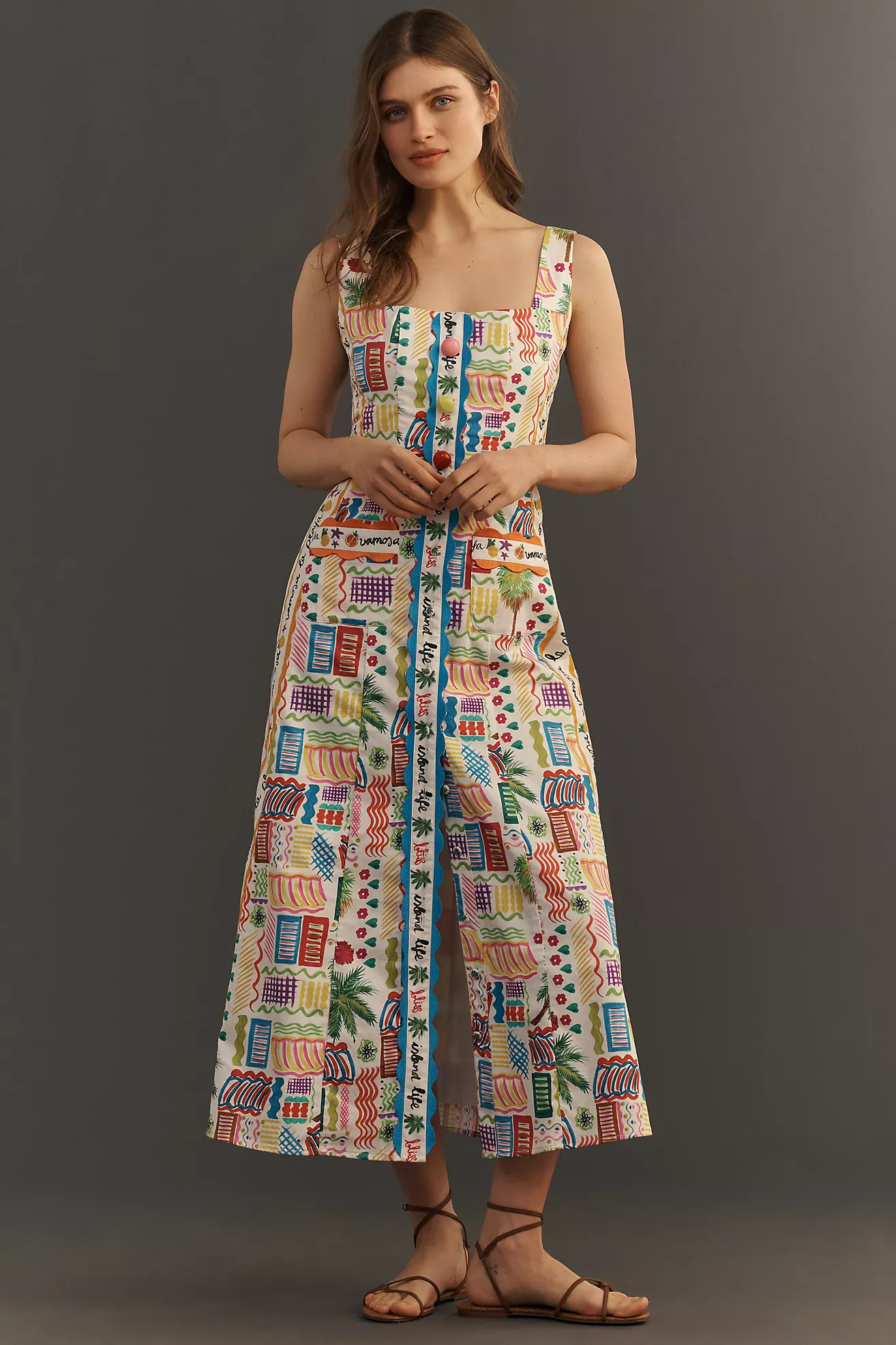 CeliaB Bunya Sleeveless Square-Neck Maxi Dress | Anthropologie (US)